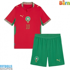 Billiga Marocko Brahim Diaz #10 Hemmatröja Barn VM 2026 Kortärmad (+ Korta byxor)